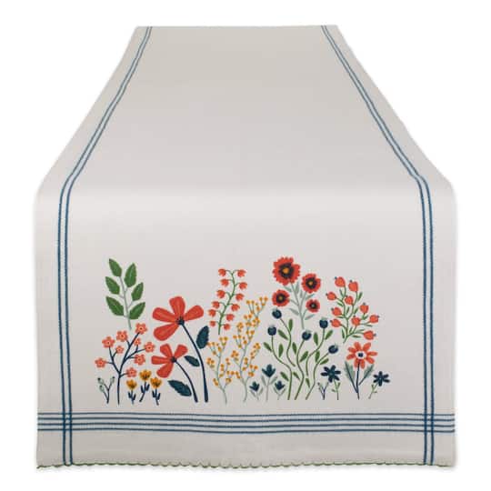 DII® 108" Flower Garden Embellished Table Runner